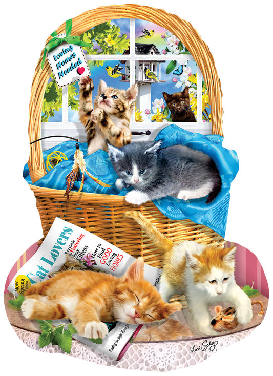 Free Kitties - Shaped 1000 Piece Jigsaw Puzzle