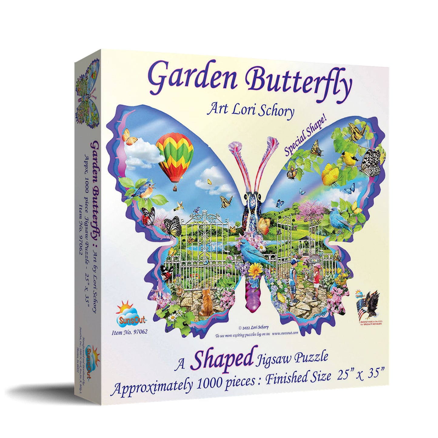 Garden Butterfly - Shaped 1000 Piece Jigsaw Puzzle