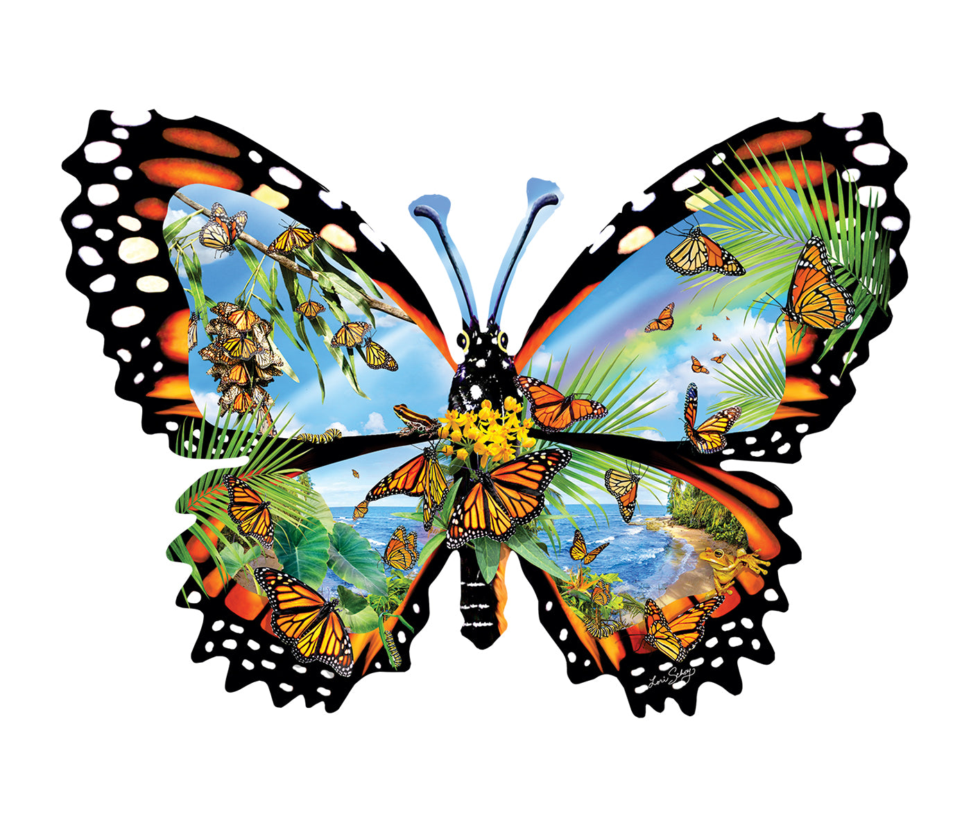 Ode to the Monarch - Shaped 1000 Piece Jigsaw Puzzle