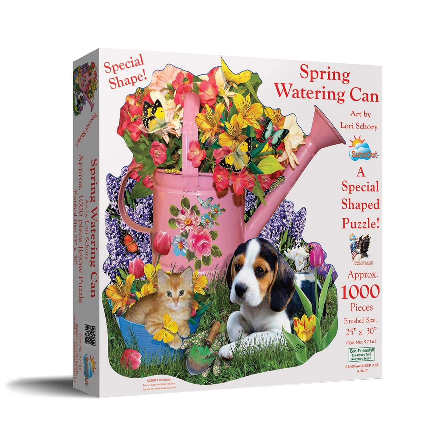 Spring Watering Can - Shaped 1000 Piece Jigsaw Puzzle