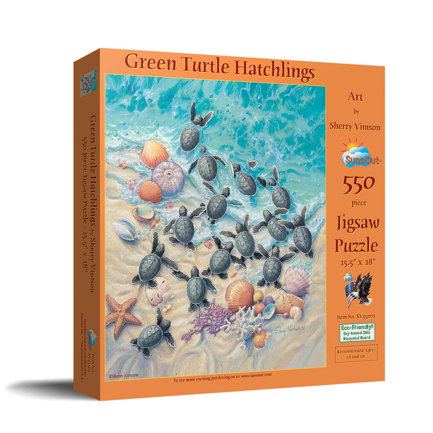 Green Turtle Hatchlings (16) - 550 Piece Jigsaw Puzzle