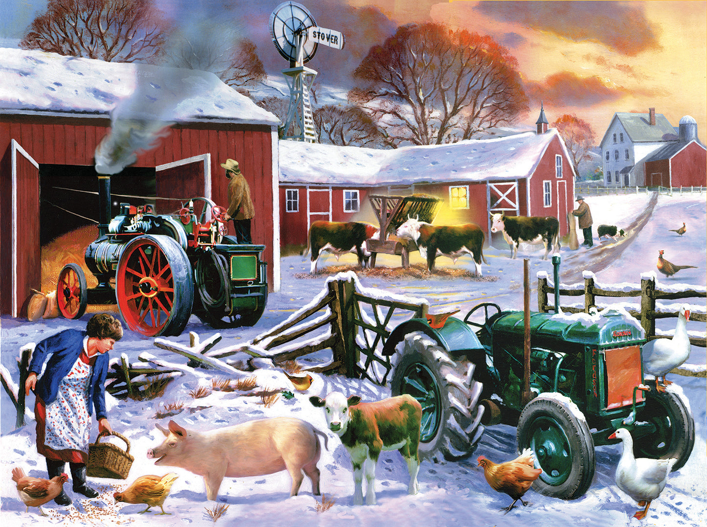 Wintertime Farm - 1000 Piece Jigsaw Puzzle