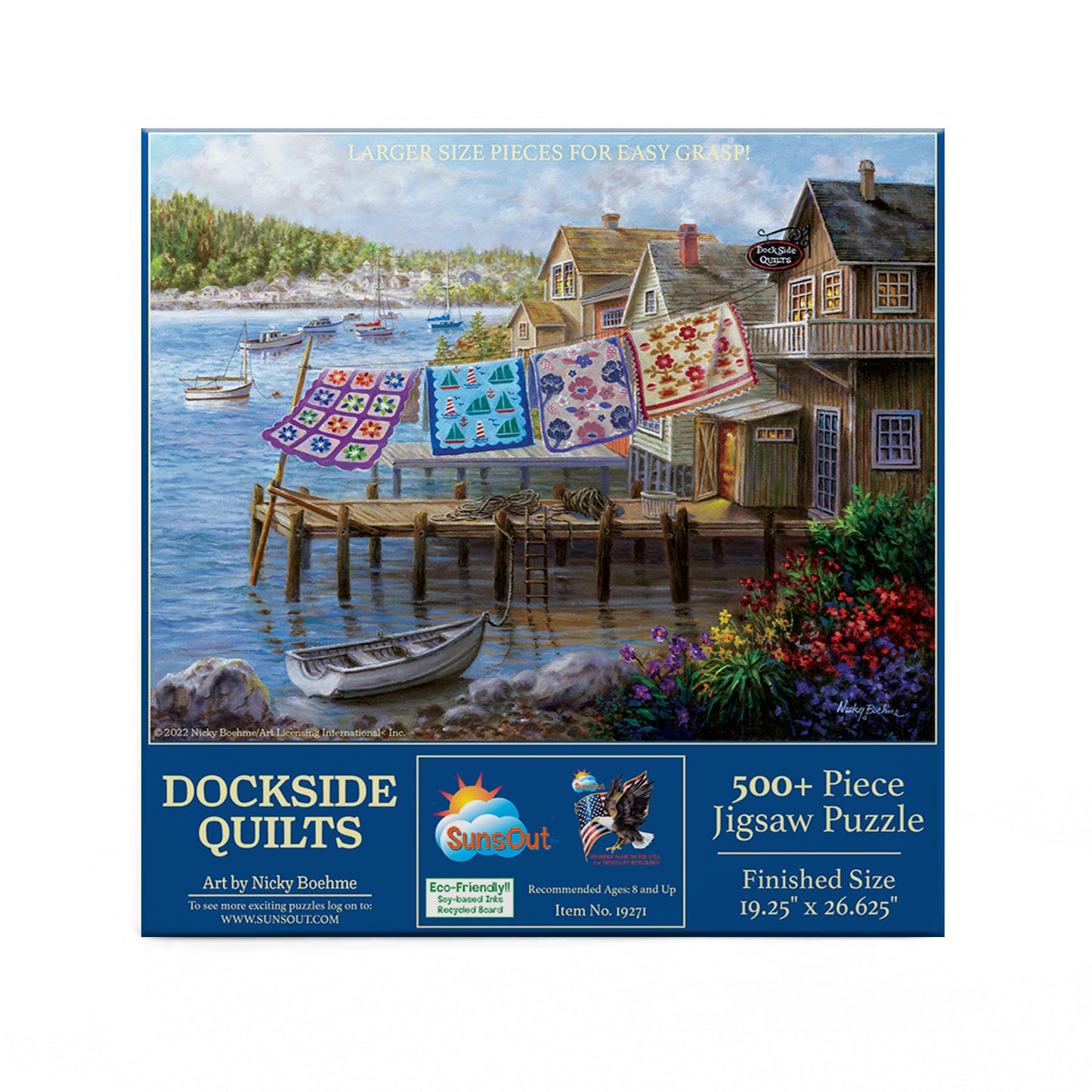 Dockside Quilts - 500 Large Piece Jigsaw Puzzle