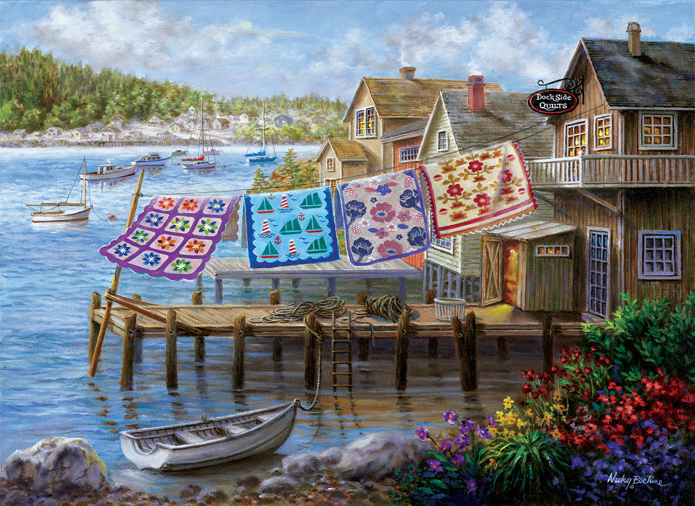 Dockside Quilts - 500 Large Piece Jigsaw Puzzle