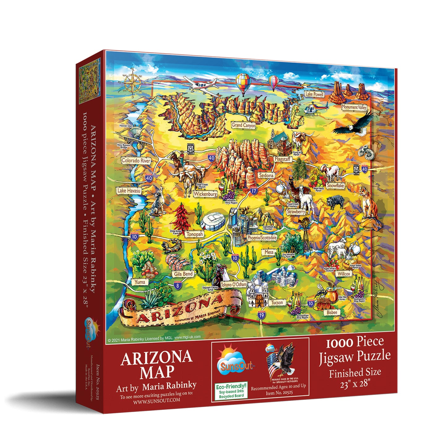 Arizona Map - 1000 Piece Jigsaw Puzzle