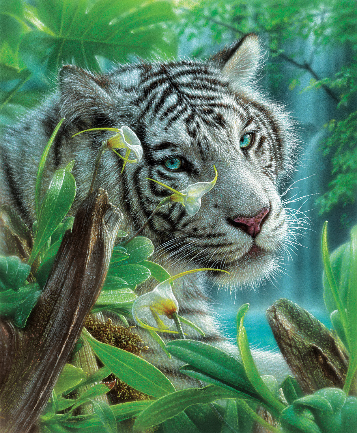 White Tiger of Eden - 1000 Piece Jigsaw Puzzle