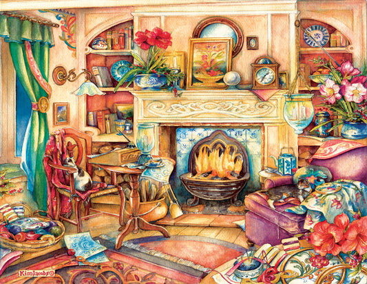 SunsOut - Fireside Embroidery - 1000 Large Piece Jigsaw Puzzle