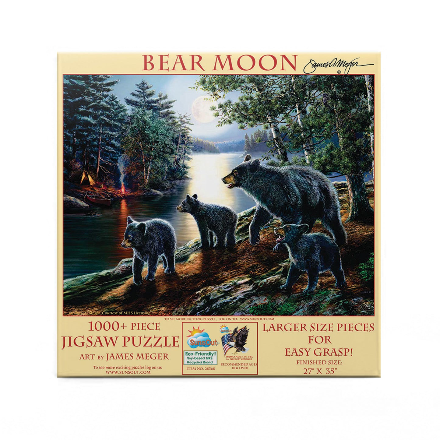 Bear Moon - 1000 Large Piece Jigsaw Puzzle