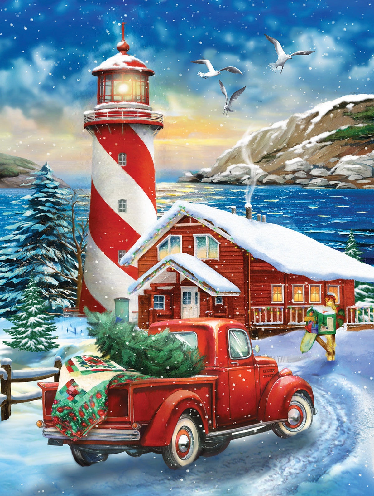 A Winter Lighthouse - 500 Piece Jigsaw Puzzle