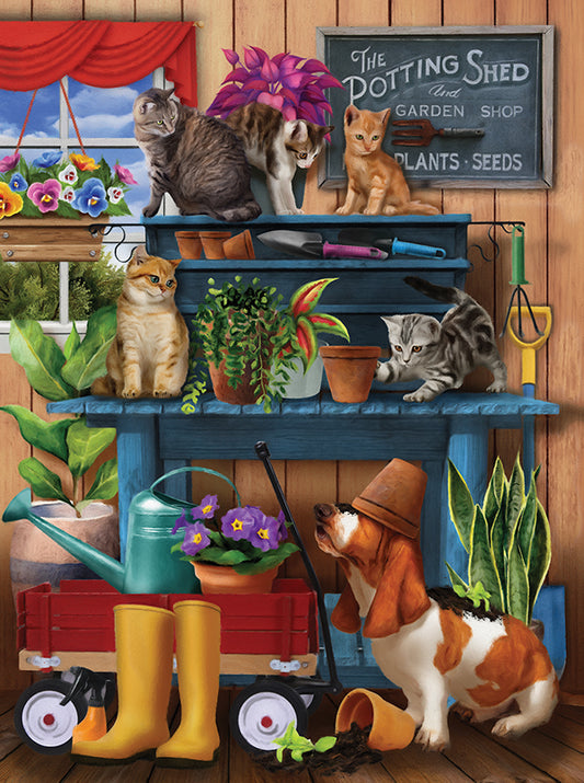 Trouble in the Potting Shed - 1000 Piece Jigsaw Puzzle