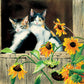 Kittens and Sunflowers - 550 Piece Jigsaw Puzzle