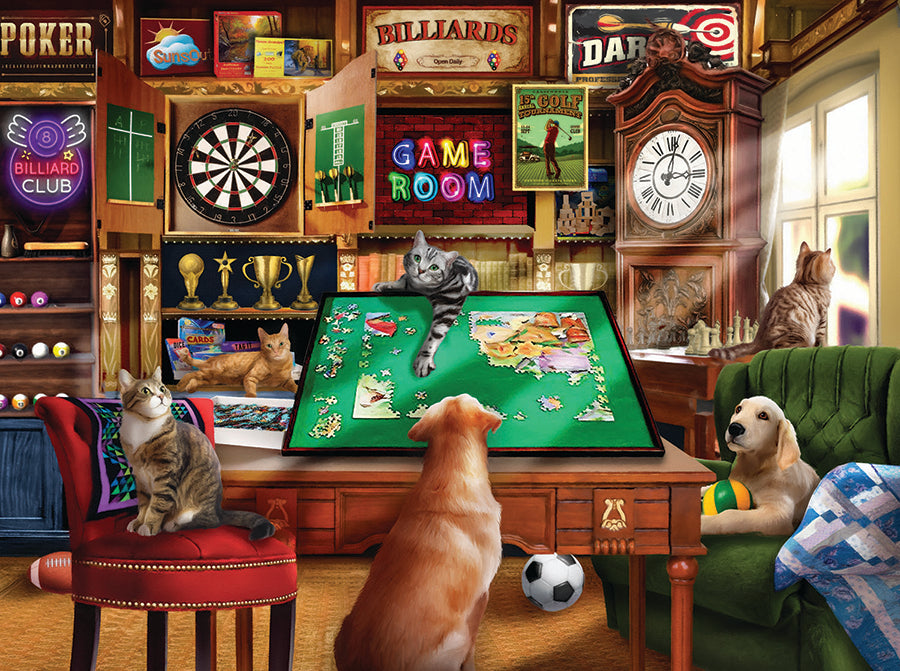 Hanging Out in the Game Room - 500 Piece Jigsaw Puzzle