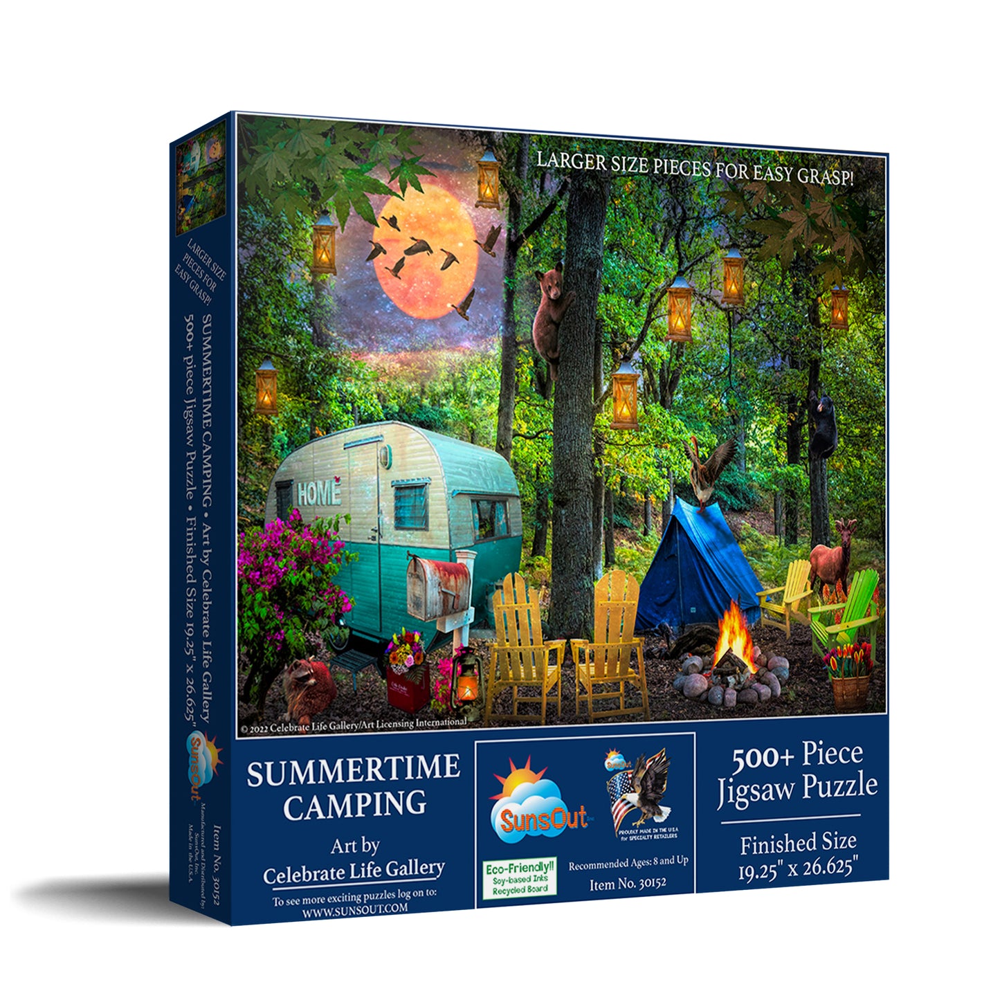 Summertime Camping - 500 Large Piece Jigsaw Puzzle