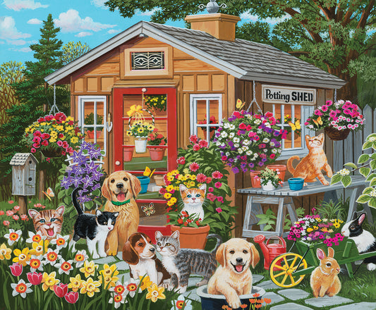 Visiting the Potting Shed - 1000 Piece Jigsaw Puzzle