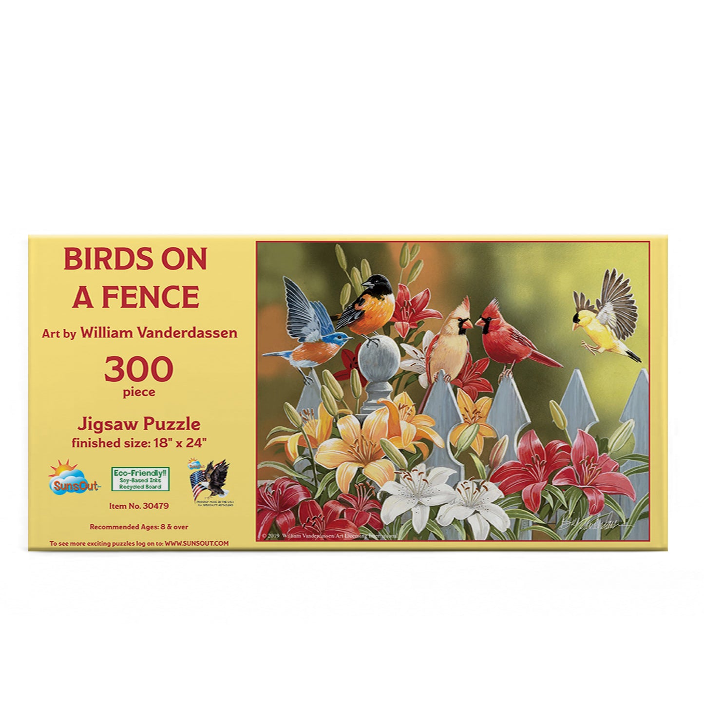 Birds on a Fence - 300 Piece Jigsaw Puzzle