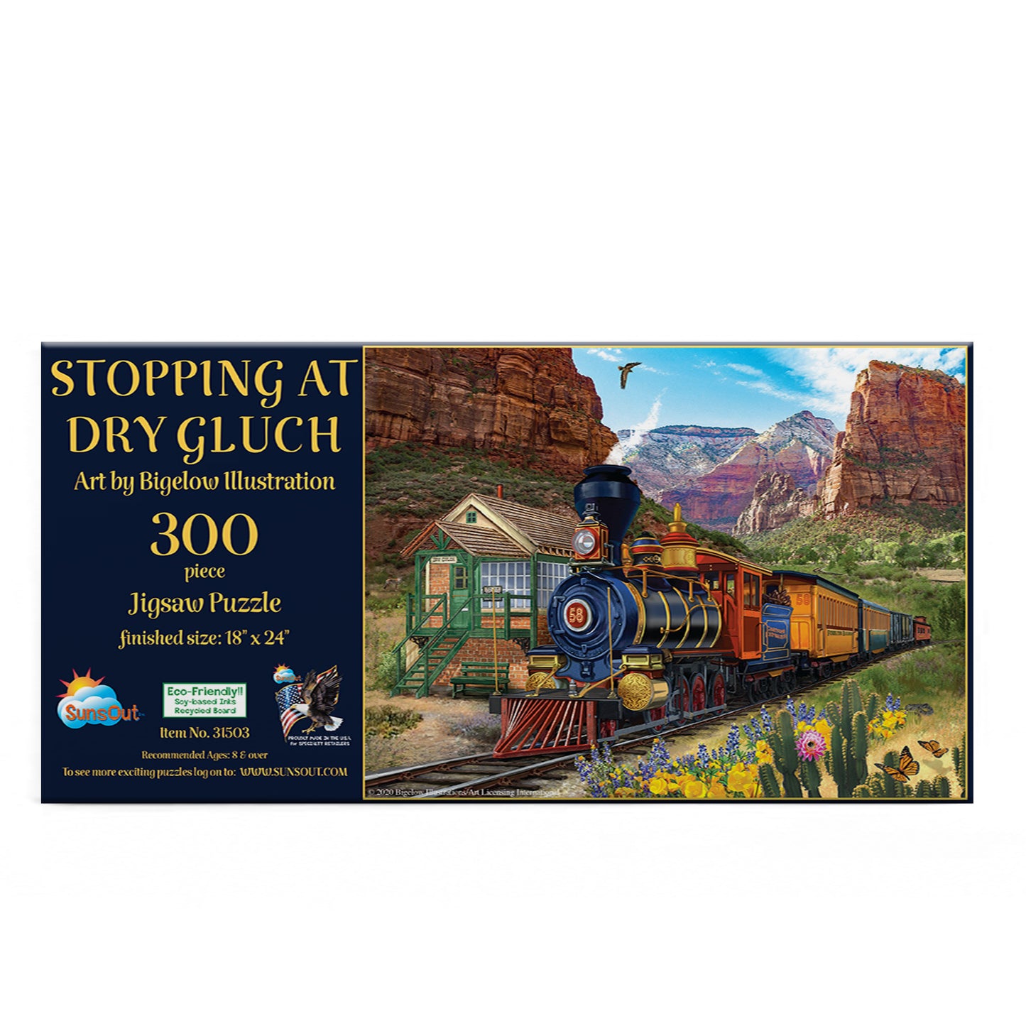 Stopping at Dry Gulch - 300 Piece Jigsaw Puzzle