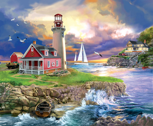 Sunset Point Lighthouse - 1000 Piece Jigsaw Puzzle