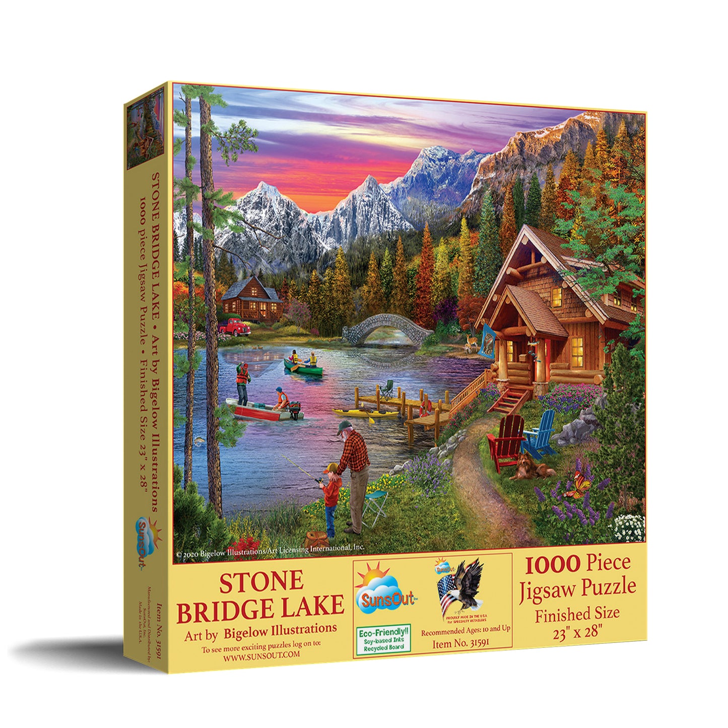 Stone Bridge Lake - 1000 Piece Jigsaw Puzzle