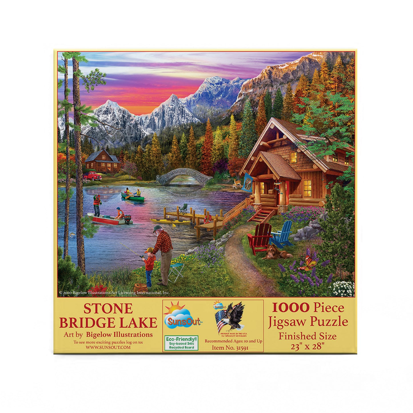 Stone Bridge Lake - 1000 Piece Jigsaw Puzzle