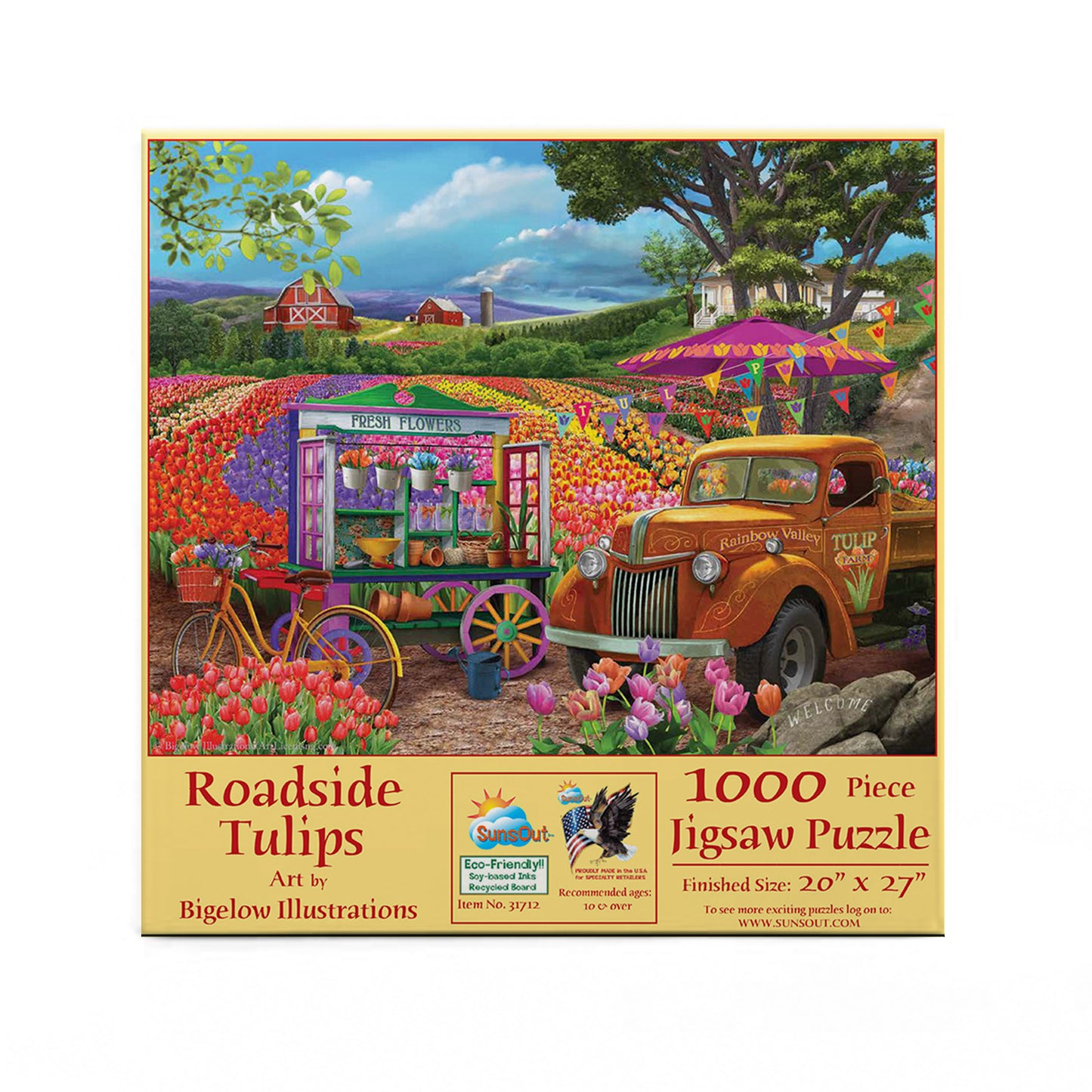 Roadside Tulips - 1000 Piece Jigsaw Puzzle