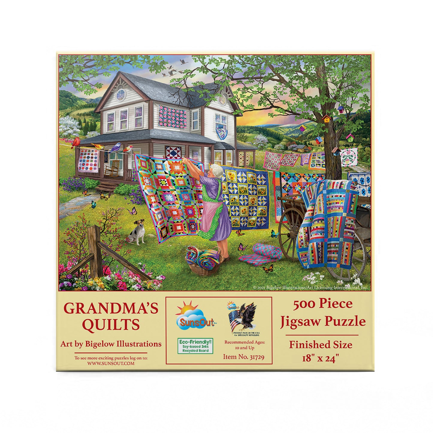 Grandma's Quilts - 500 Piece Jigsaw Puzzle