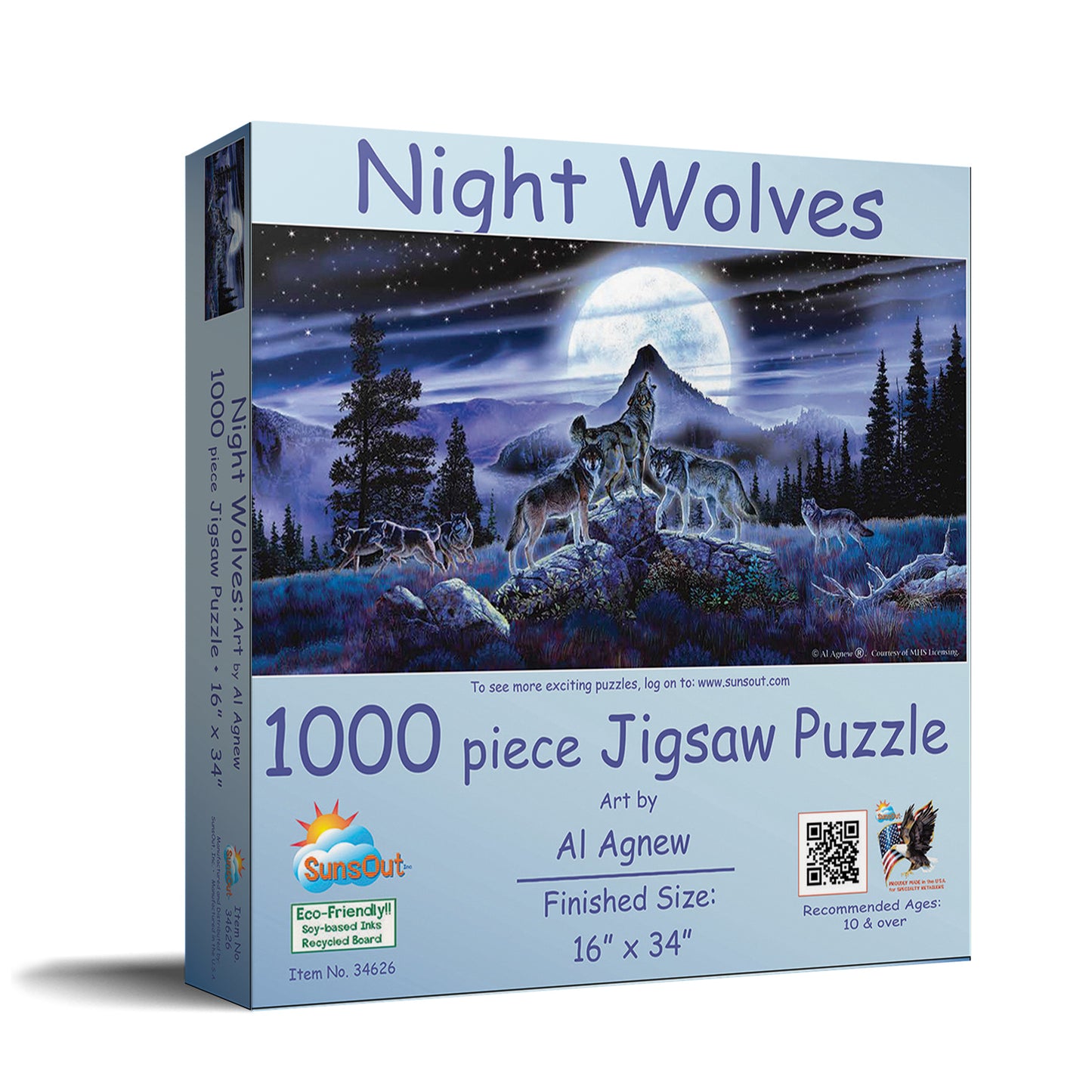 Night Wolves - 1000 Piece Jigsaw Puzzle