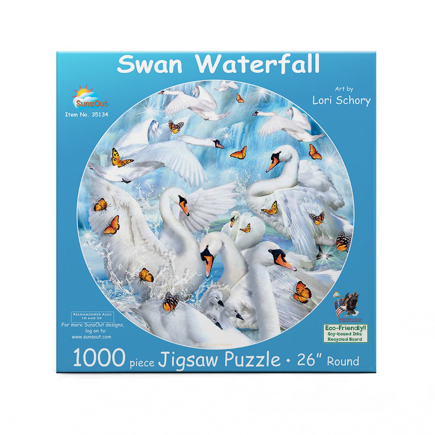 Swan Waterfall - 1000 Piece Jigsaw Puzzle