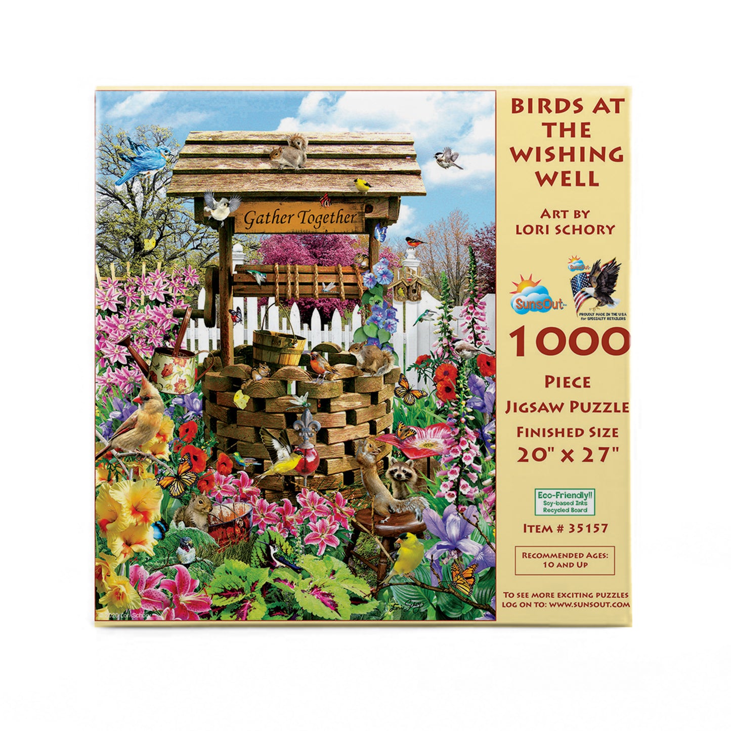 Birds at the Wishing Well - 1000 Piece Jigsaw Puzzle