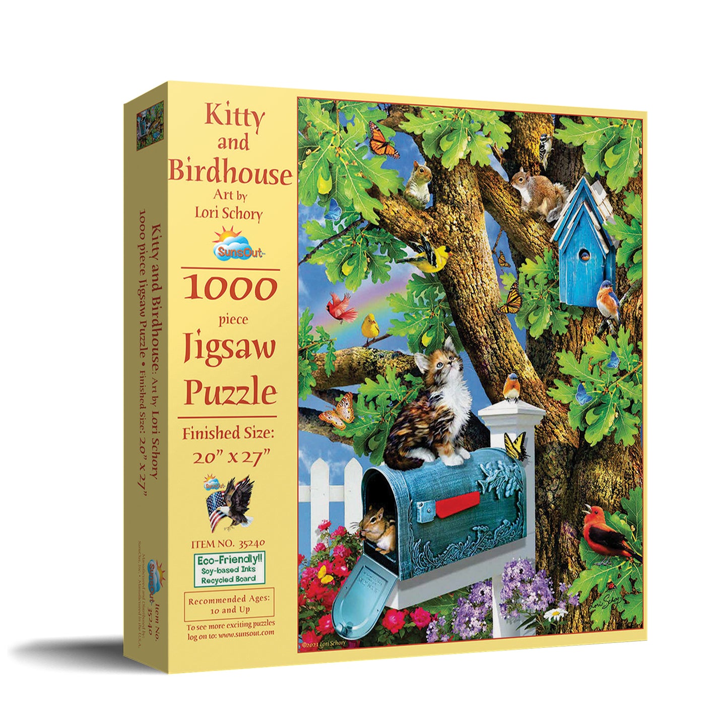 Kitty and Birdhouse - 1000 Piece Jigsaw Puzzle