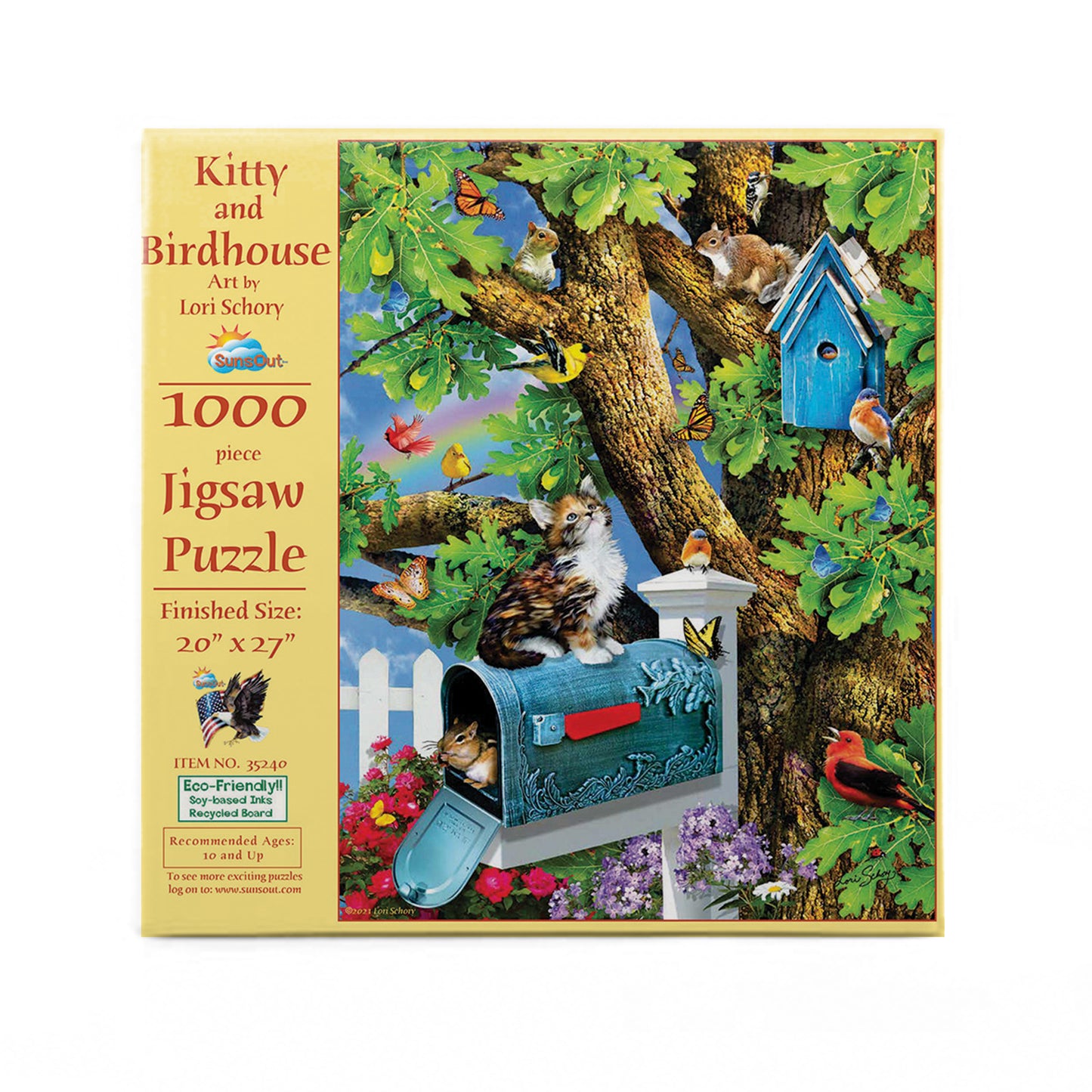 Kitty and Birdhouse - 1000 Piece Jigsaw Puzzle