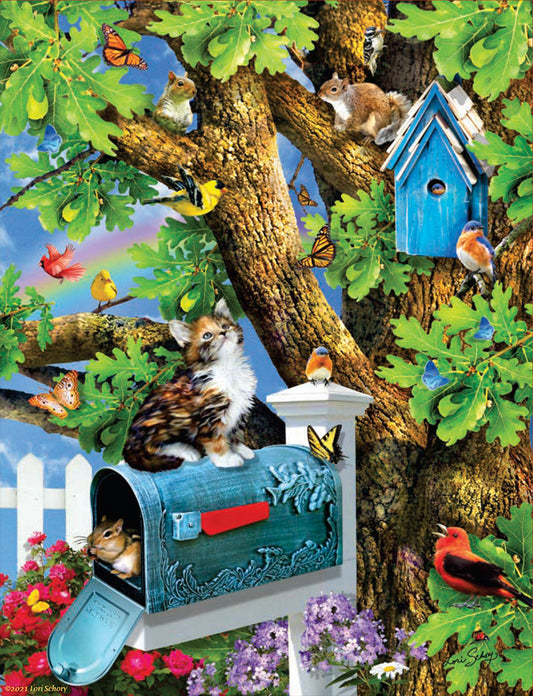 Kitty and Birdhouse - 1000 Piece Jigsaw Puzzle