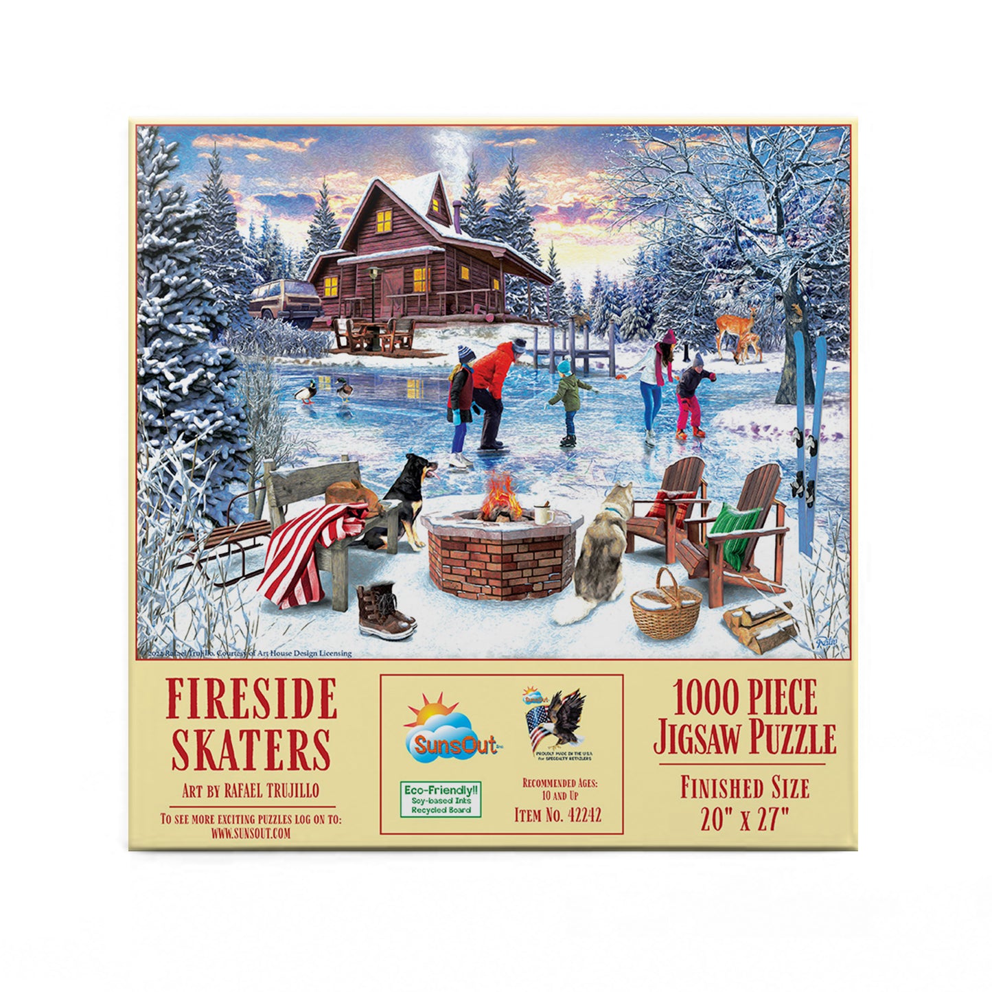 Fireside Skaters - 1000 Piece Jigsaw Puzzle