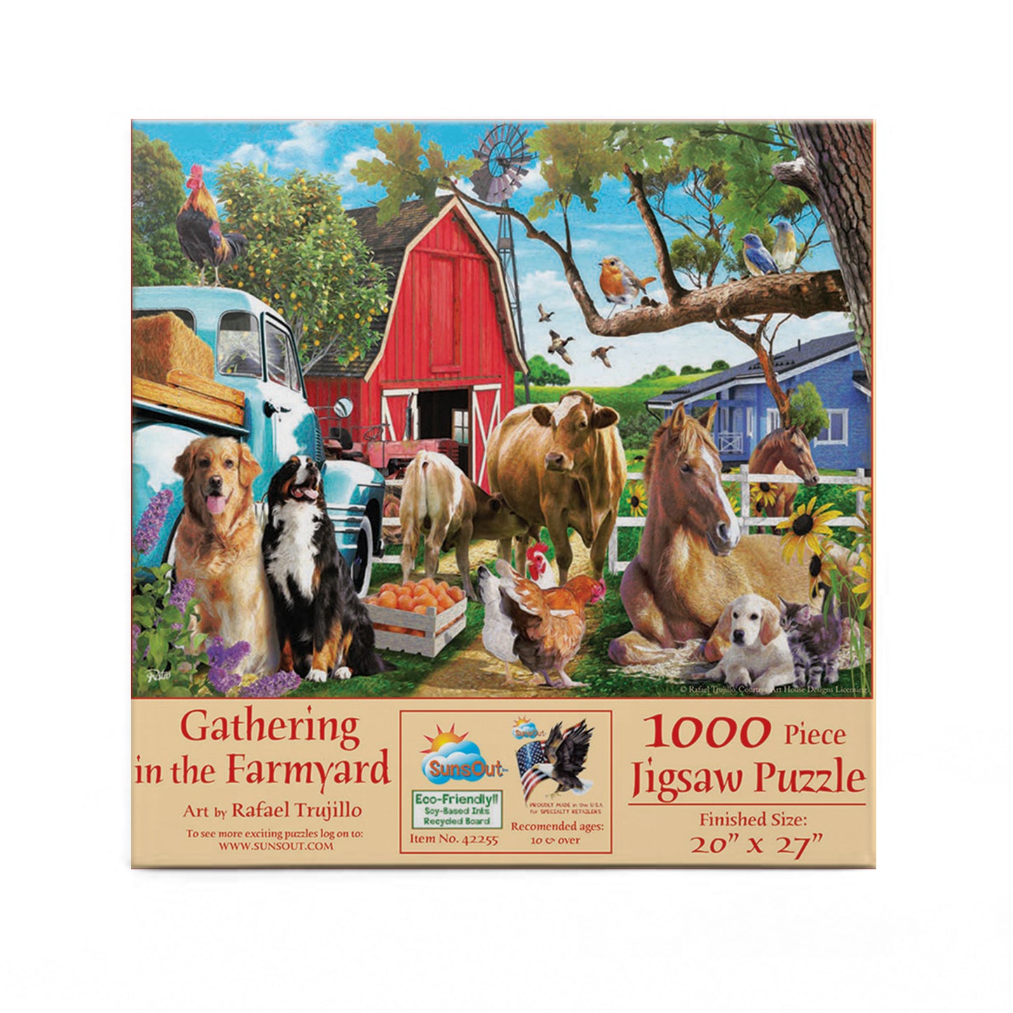 Gathering in the Farmyard - 1000 Piece Jigsaw Puzzle