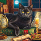 Black Cat by Candlelight - 500 Large Piece Jigsaw Puzzle