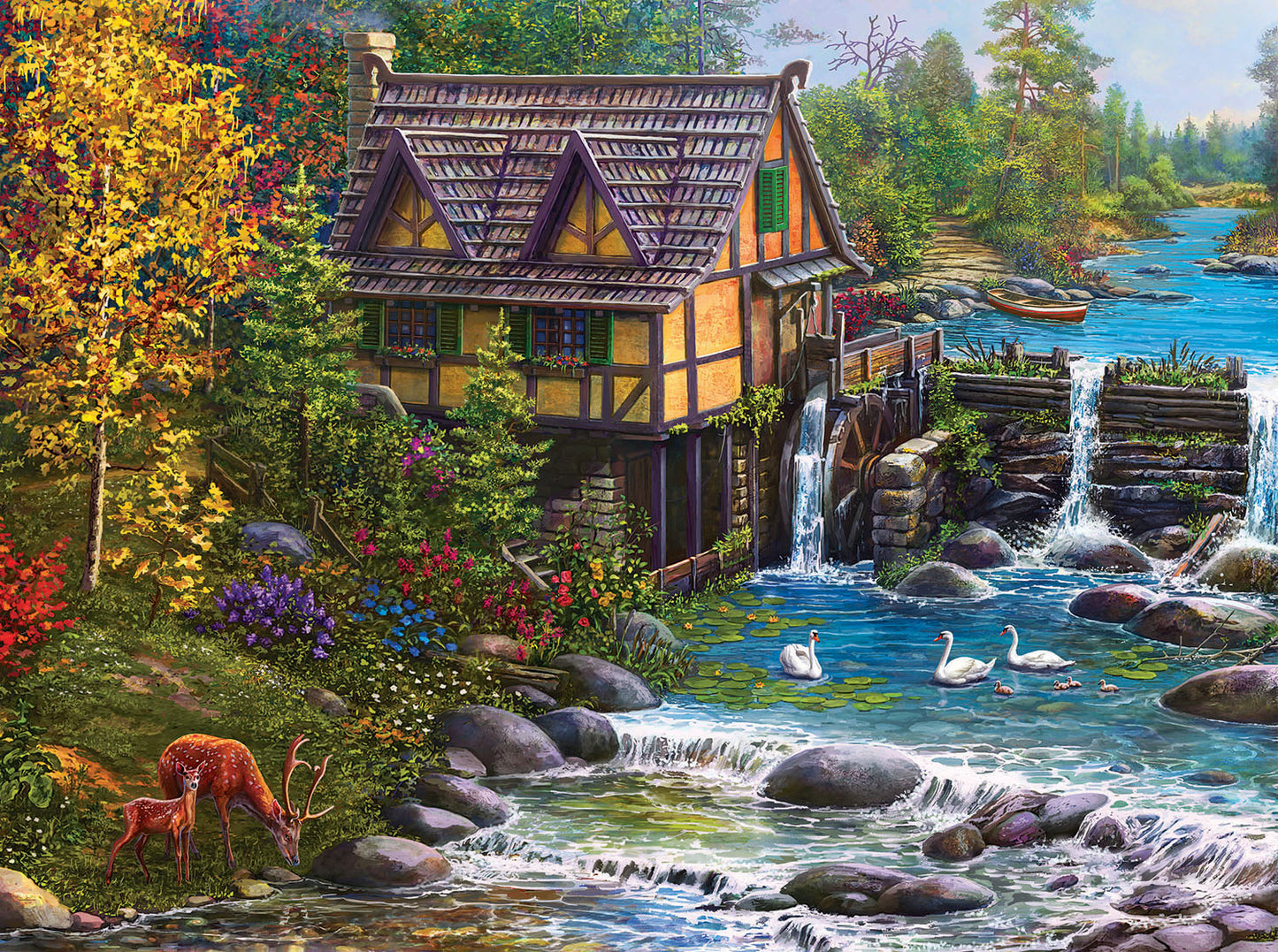 Mill by the Stream - 1000 Piece Jigsaw Puzzle