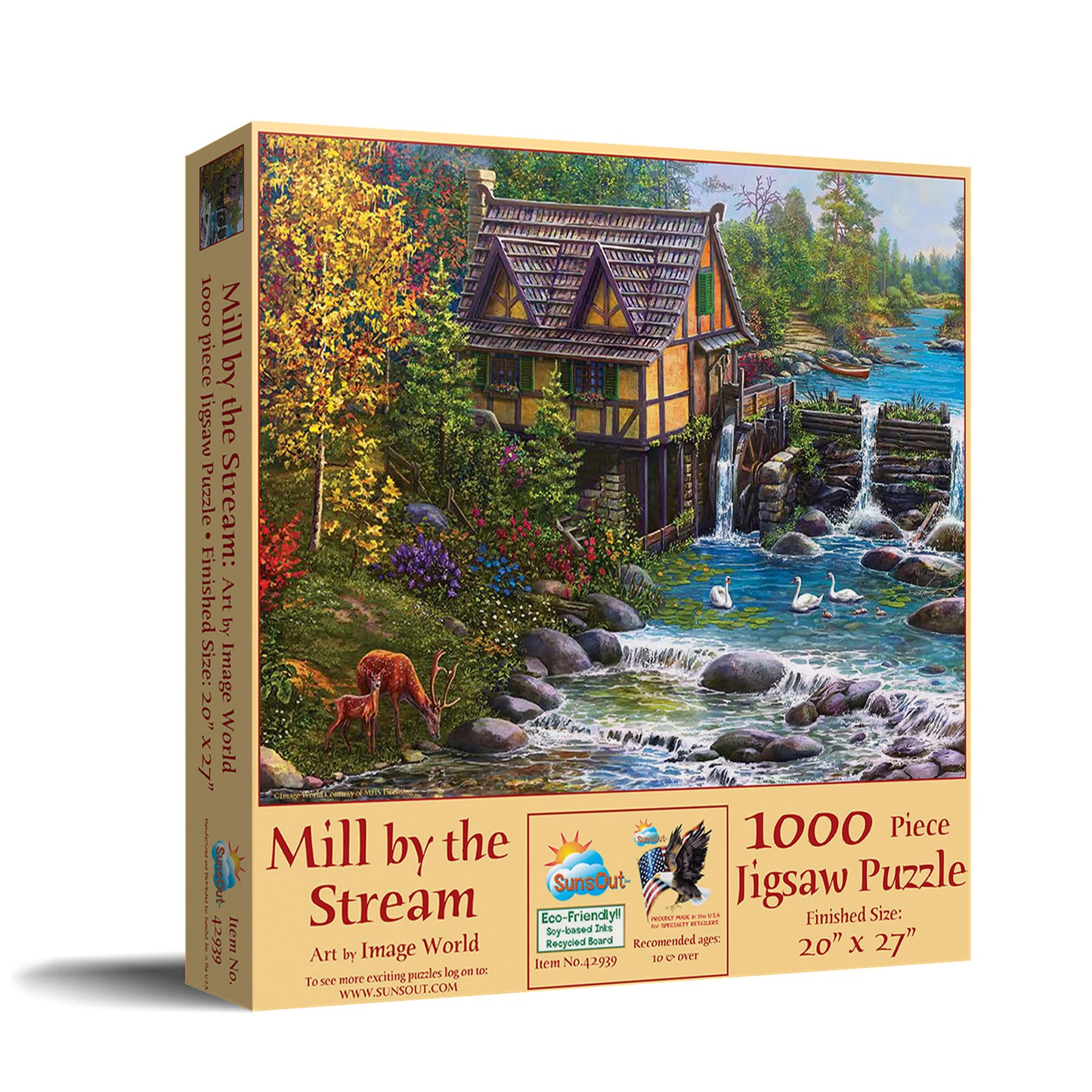 Mill by the Stream - 1000 Piece Jigsaw Puzzle