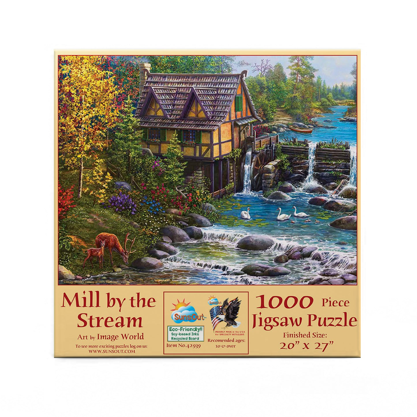 Mill by the Stream - 1000 Piece Jigsaw Puzzle