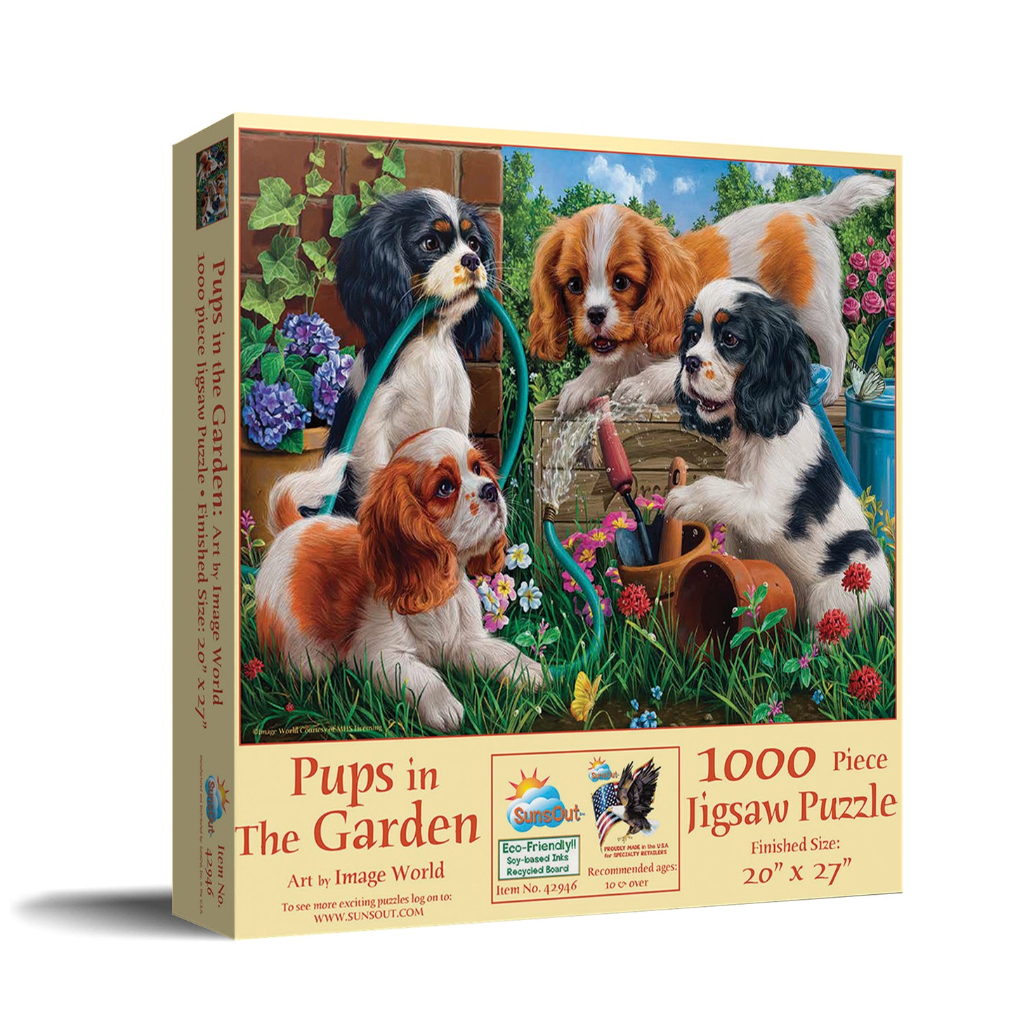 Pups in the Garden - 1000 Piece Jigsaw Puzzle