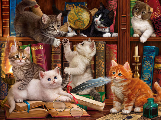 Library Kittens - 1000 Piece Jigsaw Puzzle
