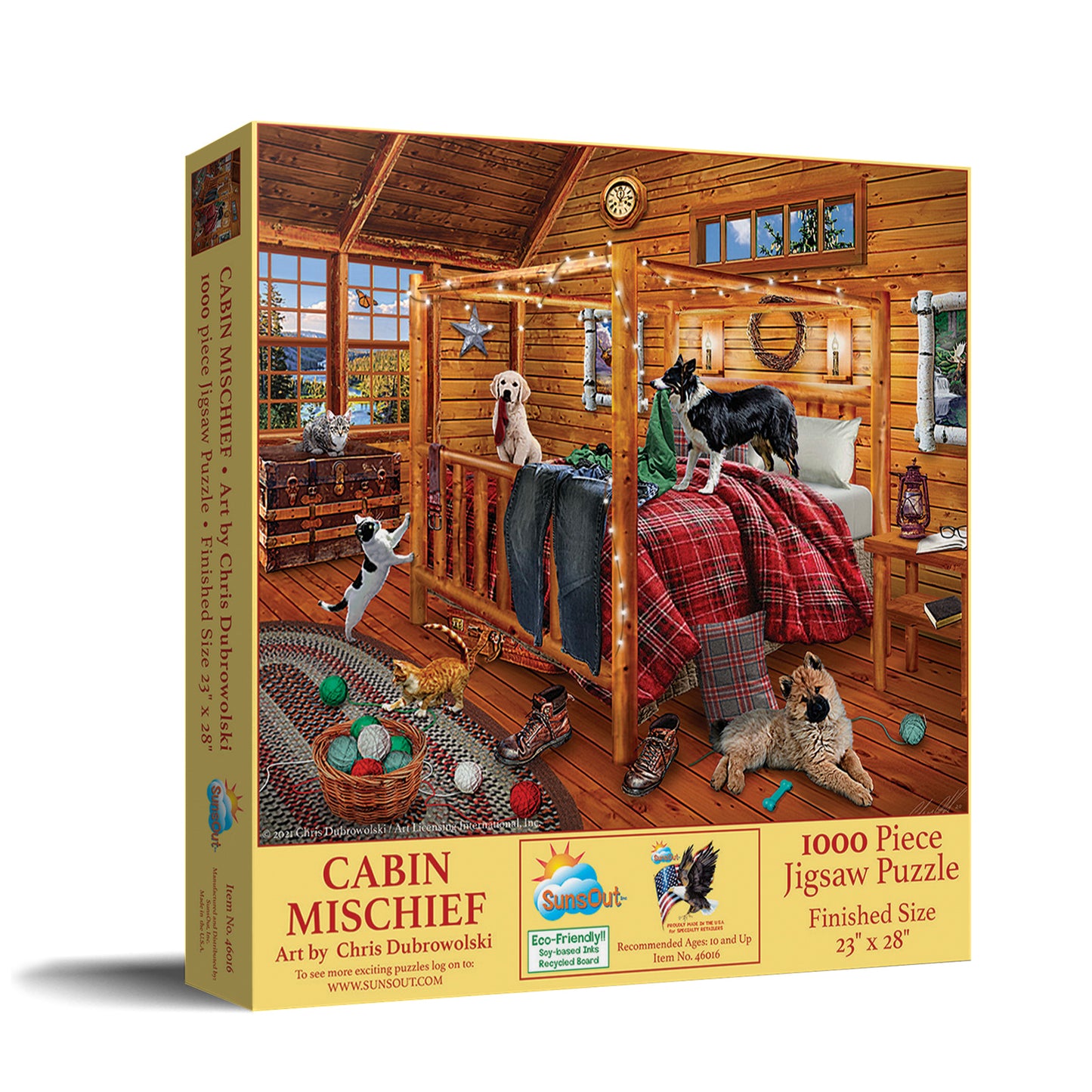 Mountain Cabin Mischief - 1000 Piece Jigsaw Puzzle