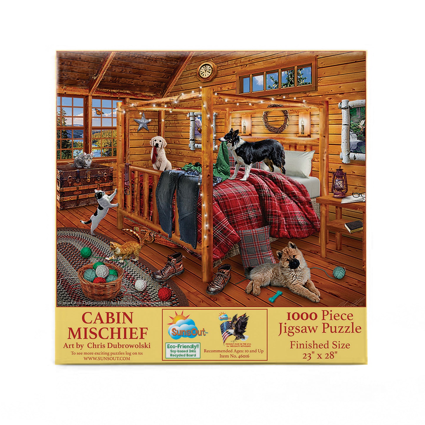 Mountain Cabin Mischief - 1000 Piece Jigsaw Puzzle