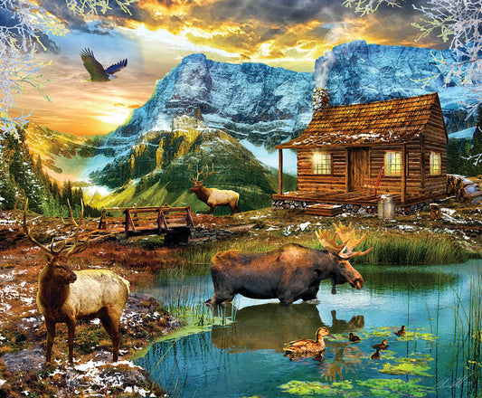 White Mountain Cabin - 1000 Piece Jigsaw Puzzle