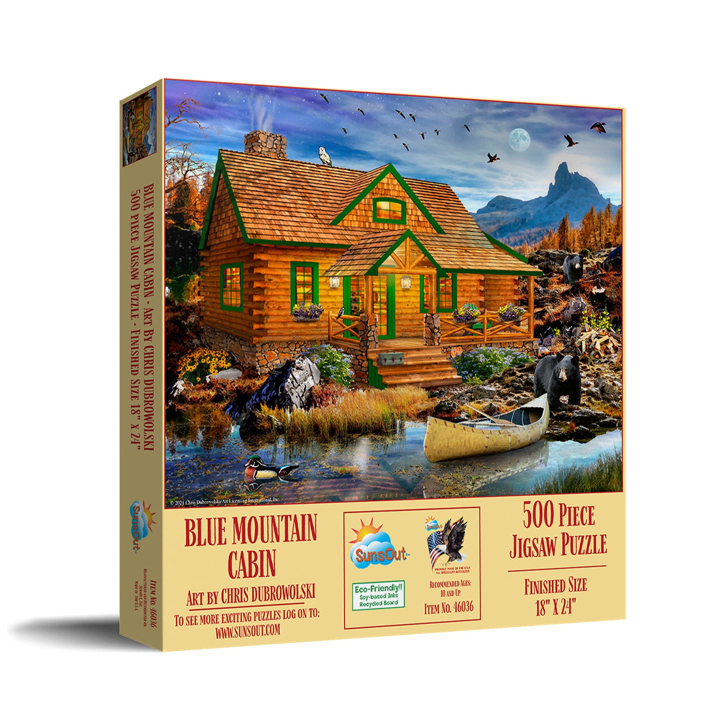 Blue Mountain Cabin - 500 Piece Jigsaw Puzzle