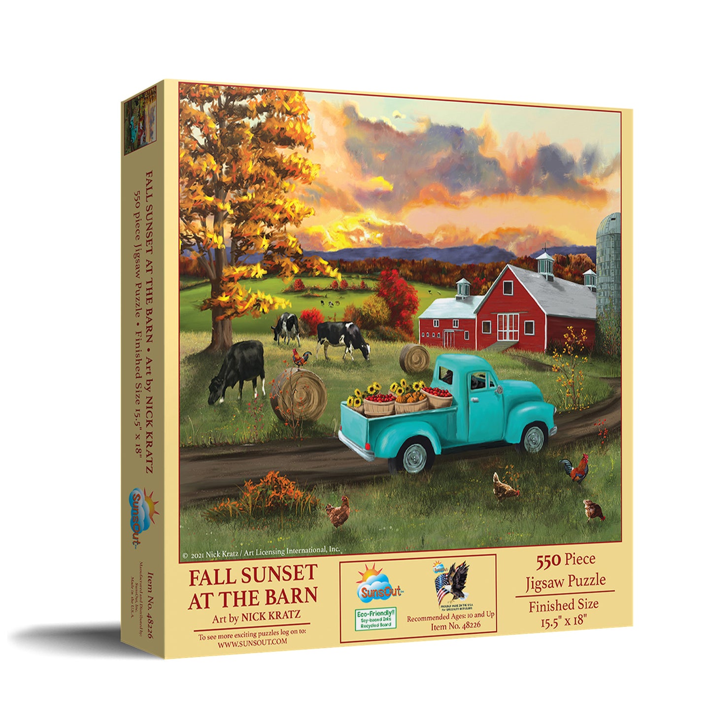 Fall Sunset at the Barn - 500 Piece Jigsaw Puzzle