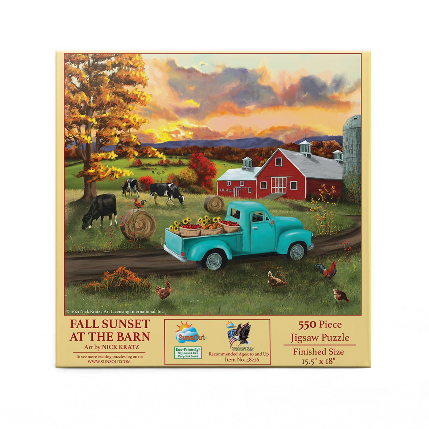 Fall Sunset at the Barn - 500 Piece Jigsaw Puzzle