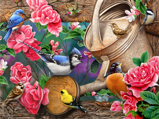 Watering Can Birds - 1000 Piece Jigsaw Puzzle