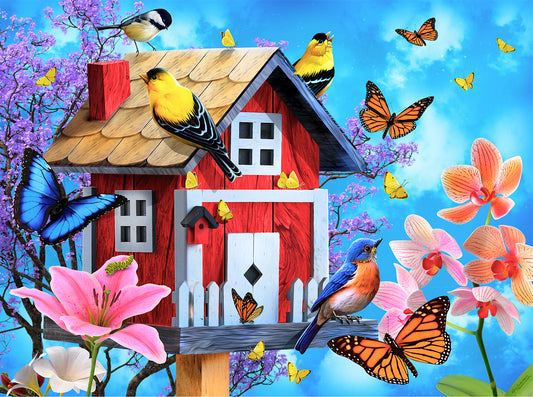 Red Birdhouse - 1000 Piece Jigsaw Puzzle