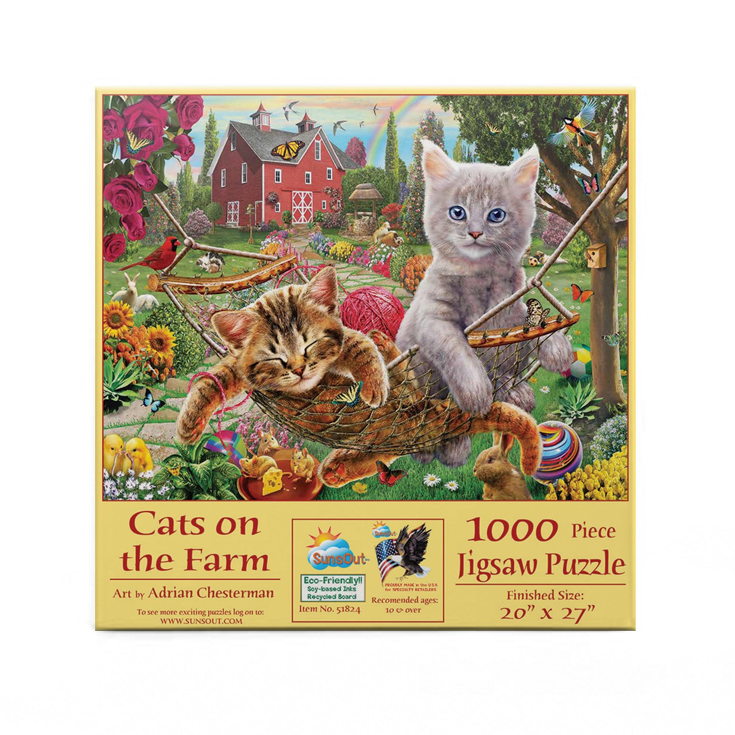 Cats on the Farm 1000 - 1000 Piece Jigsaw Puzzle