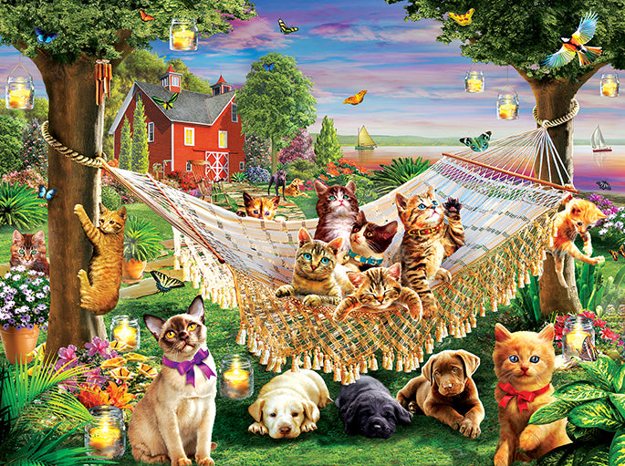 Kittens Puppies and Butterflies - 500 Piece Jigsaw Puzzle