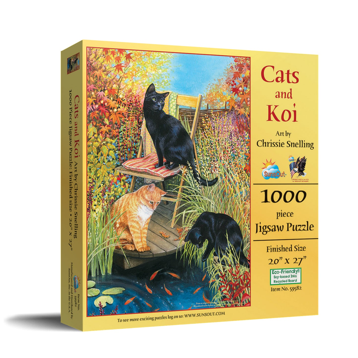 Cats and Koi - 1000 Piece Jigsaw Puzzle